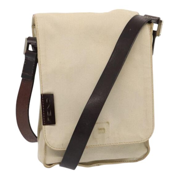 FENDI Canvas Shoulder Bag Beige - Picture 1 of 14